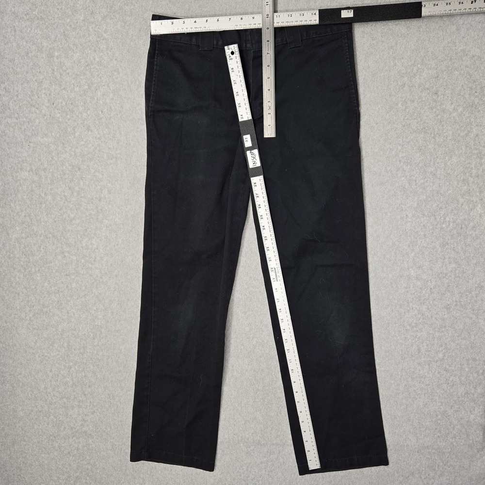 Dickies Men Pants 32X34 Black Chino Twill Slim Straight Button 32" Inseam - Picture 9 of 13